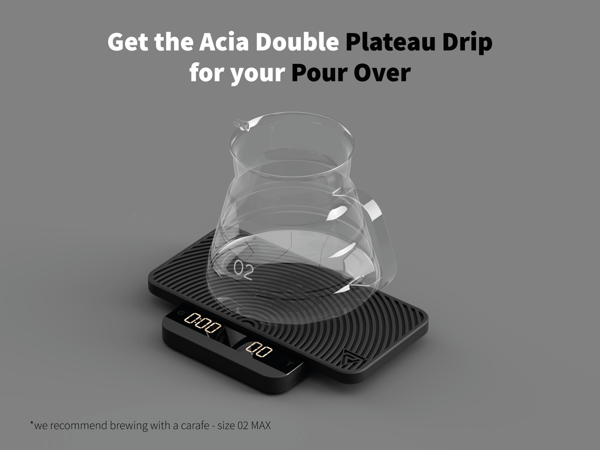 The Bookoo Mini and Acaia Lunar Double Plateau Drip & Flat