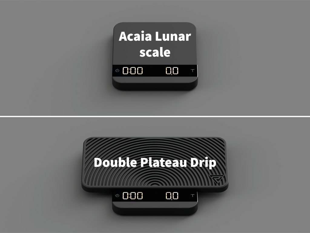The Bookoo Mini and Acaia Lunar Double Plateau Drip & Flat