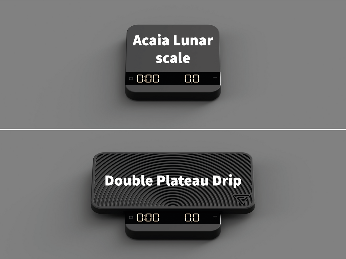 The Bookoo Mini and Acaia Lunar Double Plateau Drip & Flat