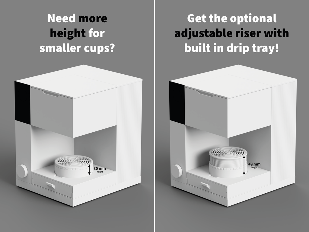 Fellow Aiden Riser Pro — Integrated Drip Tray + Storage Drawer