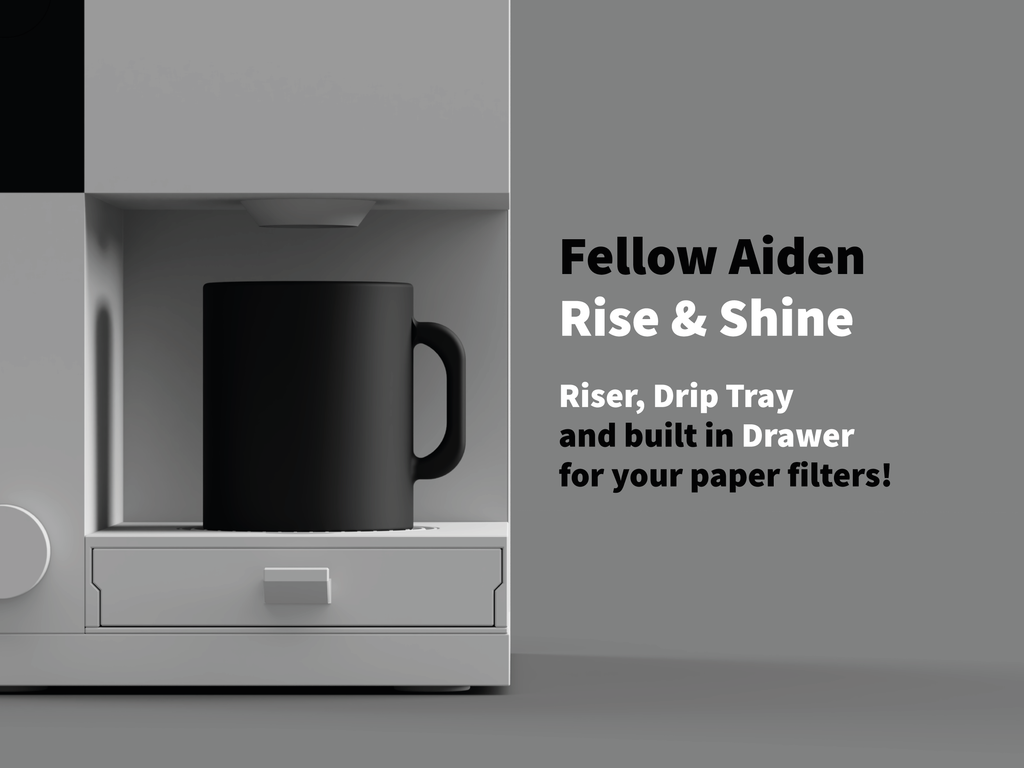Fellow Aiden Riser Pro — Integrated Drip Tray + Storage Drawer