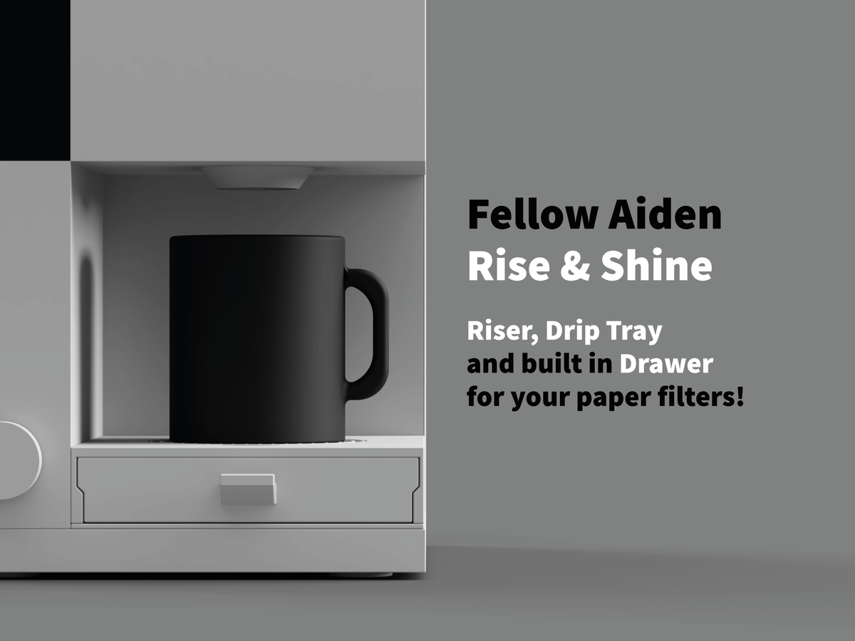 Fellow Aiden Riser Pro — Integrated Drip Tray + Storage Drawer